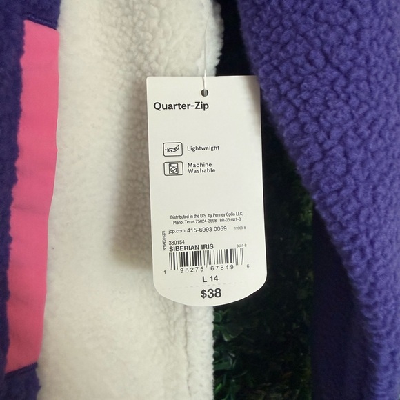 Xersion Purple and Cream Kids Fleece Jacket - Picture 2 of 2